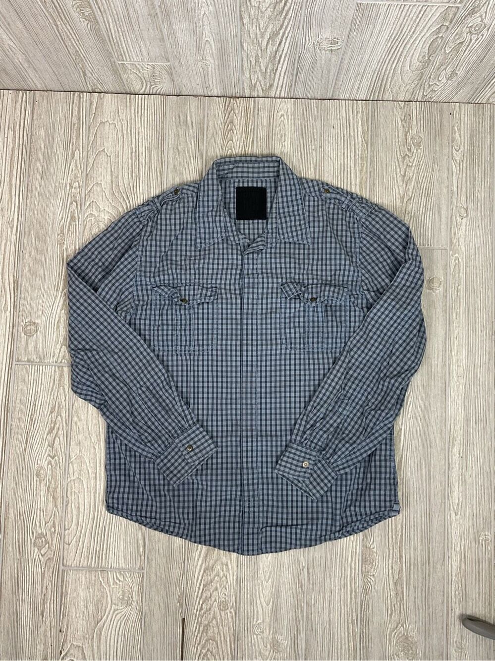 Calvin Klein Jeans Blue Plaid Long Sleeve Button Up Shirt Men’s XL Western Style